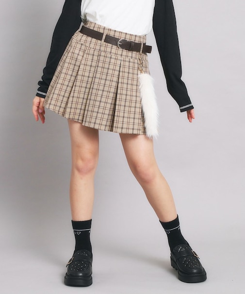 ベルト付プリーツスカート