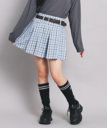 ベルト付プリーツスカート