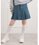 デニム裾プリーツスカート