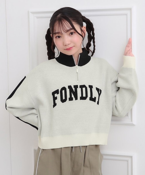 もちもちハーフZIPニットプルオーバー