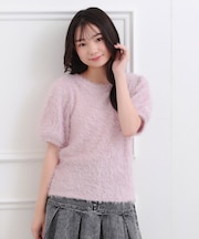 ふわふわパフスリーブ半袖トップス