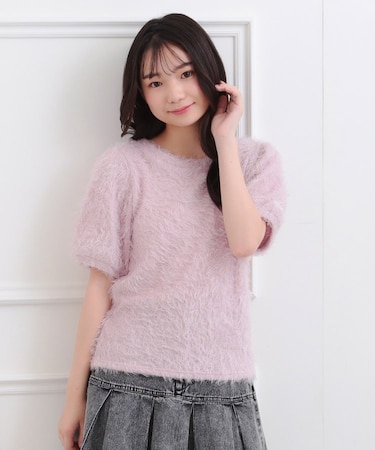 ふわふわパフスリーブ半袖トップス