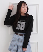 メッシュレイヤード風ロングT