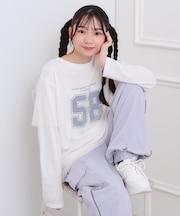 メッシュレイヤード風ロングT