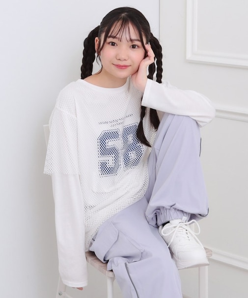 メッシュレイヤード風ロングT