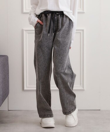 ワンポイント刺繍イージーロングパンツ