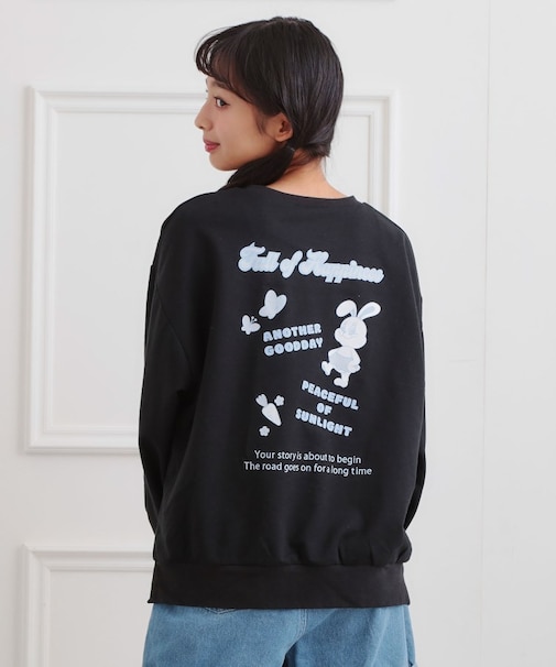 アニマルプリント裏毛プルオーバー