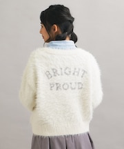 ウォッシャブルロゴシャギーニットカーディガン