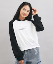 ラグランラインストーンパーカ