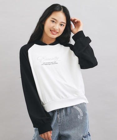 ラグランラインストーンパーカ