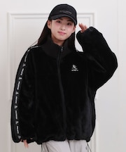 フェイクファーリブハイネックブルゾン