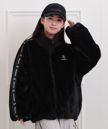 フェイクファーリブハイネックブルゾン