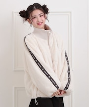 フェイクファーリブハイネックブルゾン