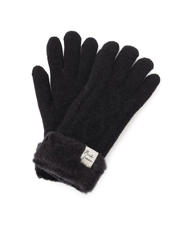 ケーブル編み裏モール手袋