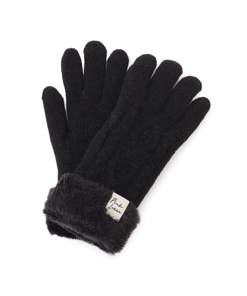 ケーブル編み裏モール手袋