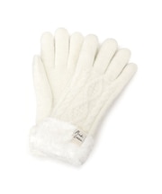 ケーブル編み裏モール手袋