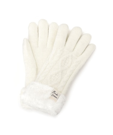 ケーブル編み裏モール手袋