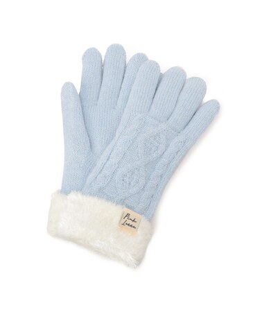 ケーブル編み裏モール手袋