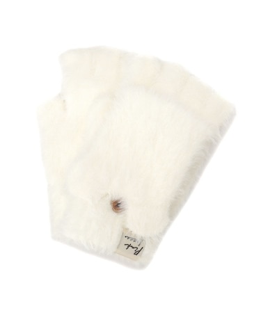 くまみみシャギーフード付きミトン