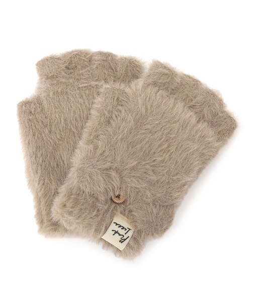 くまみみシャギーフード付きミトン