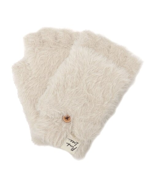 くまみみシャギーフード付きミトン