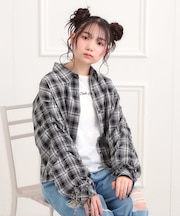 【セットアイテム】起毛チェックシャツ＋ロンT