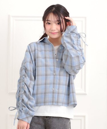 【セットアイテム】起毛チェックシャツ＋ロンT