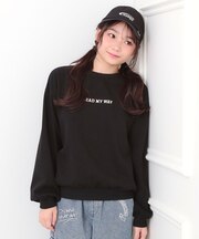 ボアくまちゃんアップリケ裏起毛トレーナー