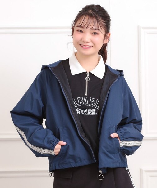 ロゴラインナイロンパーカーブルゾン