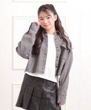 【セットアイテム】短丈デニムシャツ＋ロンT