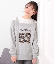 ナンバリングレイヤード風プルオーバー