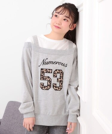 ナンバリングレイヤード風プルオーバー