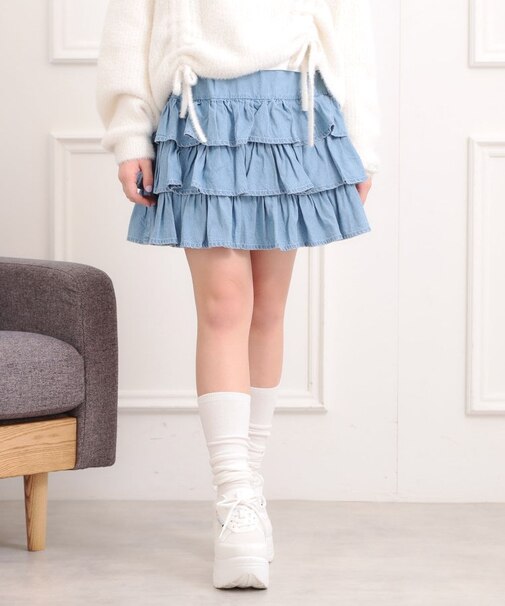 デニムティアードスカート