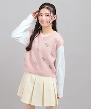 【セットアイテム】ニットベスト＋ロンT