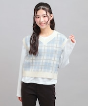 【セットアイテム】ニットベスト＋ロンT