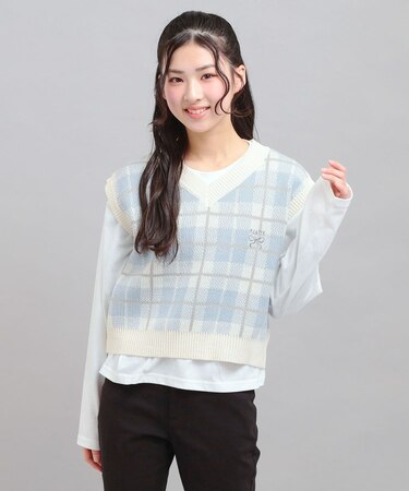 【セットアイテム】ニットベスト+ロンT