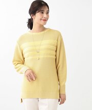 【洗える】フェザーボーダーニット