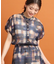 【接触冷感／マシンウォッシュ可／セットアップ可能】シアーチェックブラウス