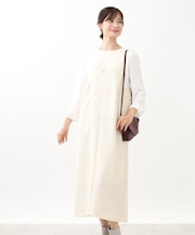 【手洗い可／すっきり見え】大人ジャンパードレス