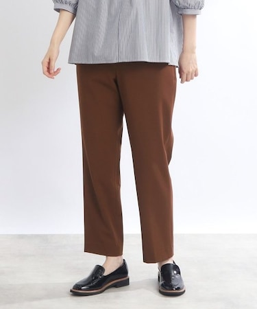 【E‐QUALITY／手洗い可】テーパードストレッチパンツ
