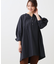 【E‐QUALITY／手洗い可】スキッパーネックチュニックブラウス