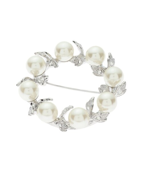 【夏SALE／フォーマルにも使える】パール調サークルブローチ