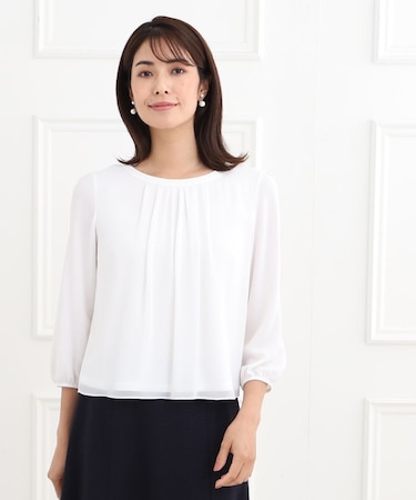 【マシンウォッシュ可】ピンタックブラウス