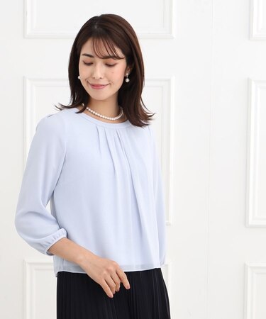 【マシンウォッシュ可】ピンタックブラウス