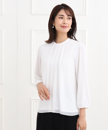 【マシンウォッシュ可】フロントレースブラウス