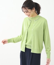 【夏SALE／手洗い可】カーディガン＋ニットツインセット