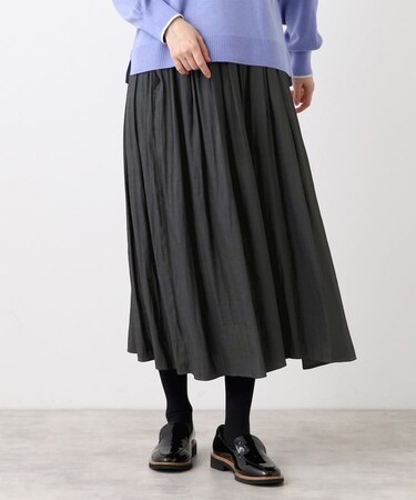 【手洗い可／ウエスト総ゴム】シャンブレースカーチョパンツ