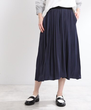 【E‐QUALITY／手洗い可／ウエスト総ゴム】シャンブレースカーチョパンツ