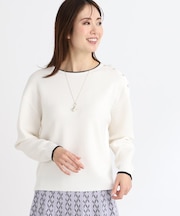 【WEB限定カラーあり／セットアップ可】ダブルジャカードニット