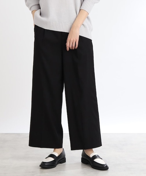 【手洗い可】ワイドストレートパンツ